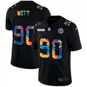 Cheap Pittsburgh Steelers #90 T.J. Watt Men\'s Nike Multi-Color Black 2020 NFL Crucial Catch Vapor Untouchable Limited Jersey