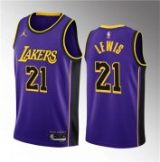 Wholesale Cheap Men's Los Angeles Lakers #21 Maxwell Lewis Purple 2023 Draft Statement Edition Stitched Basketball Jersey