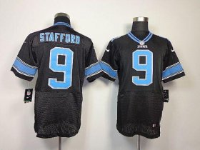 Wholesale Cheap Nike Lions #9 Matthew Stafford Black Alternate Men\'s Stitched NFL Elite Jersey