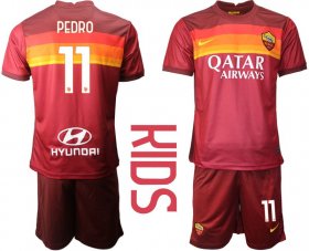 Wholesale Cheap Youth 2020-2021 club Roma home 11red Soccer Jerseys