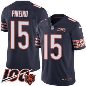 Wholesale Cheap Nike Bears #15 Eddy Pineiro Navy Blue Team Color Youth 100th Season Stitched NFL Vapor Untouchable Limited Jersey