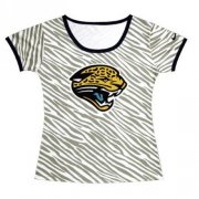 Wholesale Cheap Women's Jacksonville Jaguars Sideline Legend Authentic Logo Zebra Stripes T-Shirt