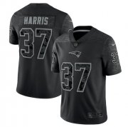 Wholesale Cheap Men's New England Patriots #37 Damien Harris Black Reflective Limited Stitched Football Jersey
