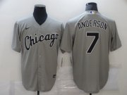 Wholesale Cheap Men's Chicago White Sox #7 Tim Anderson Grey Stitched MLB Cool Base Nike Jersey