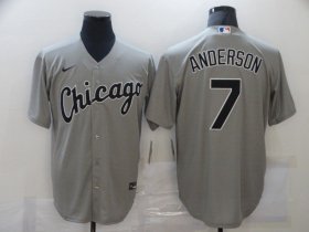 Wholesale Cheap Men\'s Chicago White Sox #7 Tim Anderson Grey Stitched MLB Cool Base Nike Jersey