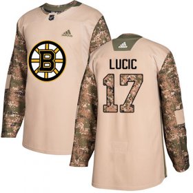 Wholesale Cheap Adidas Bruins #17 Milan Lucic Camo Authentic 2017 Veterans Day Stitched NHL Jersey