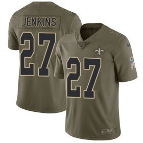 Wholesale Cheap Nike Saints #27 Malcolm Jenkins Olive Youth Stitched NFL Limited 2017 Salute To Service Jersey