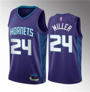Wholesale Cheap Men's Charlotte Hornets #24 Brandon Miller Purple 2023 Draft Statement Edition Stitched Basketball Jersey