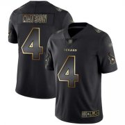 Wholesale Cheap Nike Texans #4 Deshaun Watson Black/Gold Men's Stitched NFL Vapor Untouchable Limited Jersey