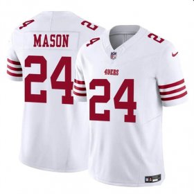 Cheap Men\'s San Francisco 49ers #24 Jordan Mason White 2023 F.U.S.E. Football Stitched Jersey