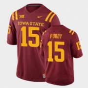 Wholesale Cheap Men Iowa State Cyclones #15 Brock Purdy College Football Cardinal Replica Jersey