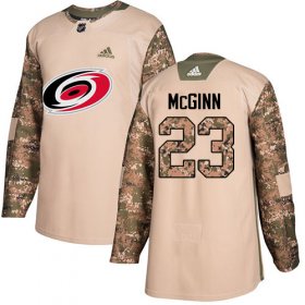 Wholesale Cheap Adidas Hurricanes #23 Brock McGinn Camo Authentic 2017 Veterans Day Stitched NHL Jersey