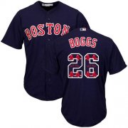 Wholesale Cheap Red Sox #26 Wade Boggs Navy Blue Team Logo Fashion Stitched MLB Jersey