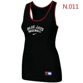 Wholesale Cheap Women\'s Nike Toronto Blue Jays Tri-Blend Racerback Stretch Tank Top Black