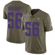 Wholesale Cheap Nike Vikings #56 Garrett Bradbury Olive Men's Stitched NFL Limited 2017 Salute To Service Jersey