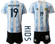 Wholesale Cheap Youth 2020-2021 Season National team Argentina home white 19 Soccer Jersey