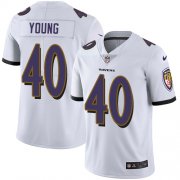 Wholesale Cheap Nike Ravens #40 Kenny Young White Men's Stitched NFL Vapor Untouchable Limited Jersey