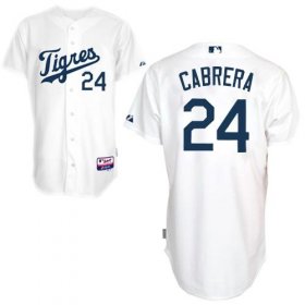 Wholesale Cheap Tigers #24 Miguel Cabrera White Home\"Los Tigres\" Stitched MLB Jersey