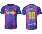 Wholesale Cheap Men's 2021-2022 Club Barcelona blue training suit aaa version 10 Soccer Jersey