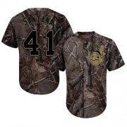 Wholesale Cheap Indians #41 Carlos Santana Camo Realtree Collection Cool Base Stitched MLB Jersey