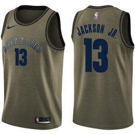 Wholesale Cheap Nike Memphis Grizzlies #13 Jaren Jackson Jr. Green NBA Swingman Salute to Service Jersey