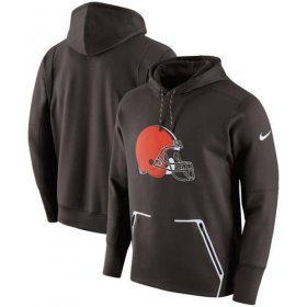 Wholesale Cheap Men\'s Cleveland Browns Nike Brown Champ Drive Vapor Speed Performance Pullover Hoodie