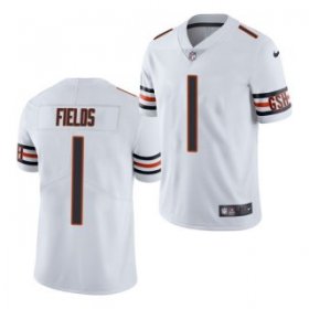 Wholesale Cheap Women\'s White Chicago Bears #1 Justin Fields 2021 NFL Draft Vapor untouchable Limited Stitched Jersey