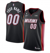 Wholesale Cheap Men's Miami Heat Customized Black Icon Edition With NO.6 Patch Stitched Basketball Jersey