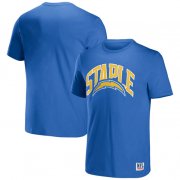 Wholesale Cheap Men's Los Angeles Chargers x Staple Light Blue Logo Lockup T-Shirt