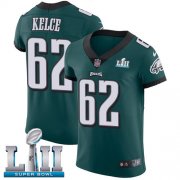 Wholesale Cheap Nike Eagles #62 Jason Kelce Midnight Green Team Color Super Bowl LII Men's Stitched NFL Vapor Untouchable Elite Jersey