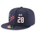 Wholesale Cheap Houston Texans #28 Alfred Blue Snapback Cap NFL Player Navy Blue with White Number Stitched Hat