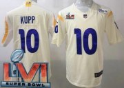 Wholesale Cheap Men's Los Angeles Rams #10 Cooper Kupp Limited Bone 2022 Super Bowl LVI Bound Vapor Jersey