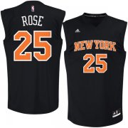Wholesale Cheap New York Knicks #25 Derrick Rose Black Fashion Replica Jersey