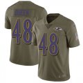 Wholesale Cheap Nike Ravens #48 Patrick Queen Olive Men's Stitched NFL Limited 2017 Salute To Service Jersey