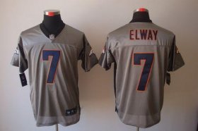 Wholesale Cheap Nike Broncos #7 John Elway Grey Shadow Men\'s Stitched NFL Elite Jersey