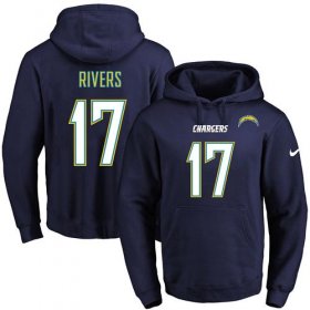 Wholesale Cheap Nike Chargers #17 Philip Rivers Navy Blue Name & Number Pullover NFL Hoodie