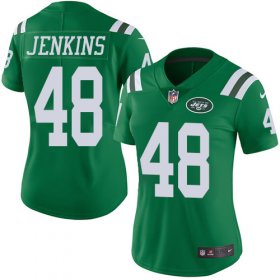 Wholesale Cheap Nike Jets #48 Jordan Jenkins Green Women\'s Stitched NFL Limited Rush Jersey