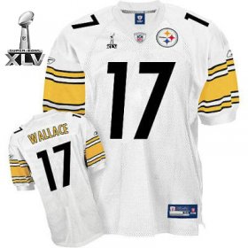 Wholesale Cheap Steelers #17 Mike Wallace White Super Bowl XLV Stitched NFL Jersey