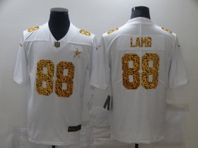Cheap Men\'s Dallas Cowboys #88 CeeDee Lamb 2020 White Leopard Print Fashion Limited Football Stitched Jersey
