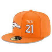 Wholesale Cheap Denver Broncos #21 Aqib Talib Snapback Cap NFL Player Orange with White Number Stitched Hat