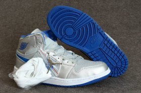 Wholesale Cheap Air Jordan 1 Mid Shoes Silver/blue-white