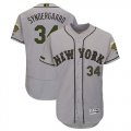 Wholesale Cheap Mets #34 Noah Syndergaard Grey Flexbase Authentic Collection 2018 Memorial Day Stitched MLB Jersey