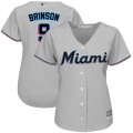 Wholesale Cheap Marlins #9 Lewis Brinson Grey Road Women's Stitched MLB Jersey