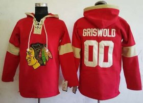 Wholesale Cheap Blackhawks #00 Clark Griswold Red Pullover Hoodie Stitched NHL Jersey