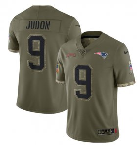 Wholesale Cheap Men\'s New England Patriots #9 Matt Judon 2022 Olive Salute To Service Limited Stitched Jersey