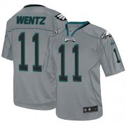 Wholesale Cheap Nike Eagles #11 Carson Wentz Lights Out Grey Men's Stitched NFL Elite Jersey