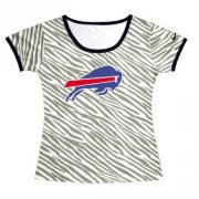 Wholesale Cheap Women's Buffalo Bills Sideline Legend Authentic Logo Zebra Stripes T-Shirt