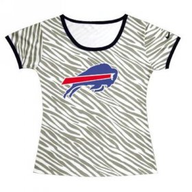 Wholesale Cheap Women\'s Buffalo Bills Sideline Legend Authentic Logo Zebra Stripes T-Shirt
