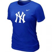 Wholesale Cheap Women's New York Yankees Heathered Nike Blue Blended T-Shirt