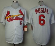 Wholesale Cheap Cardinals #6 Stan Musial White Cool Base Stitched MLB Jersey